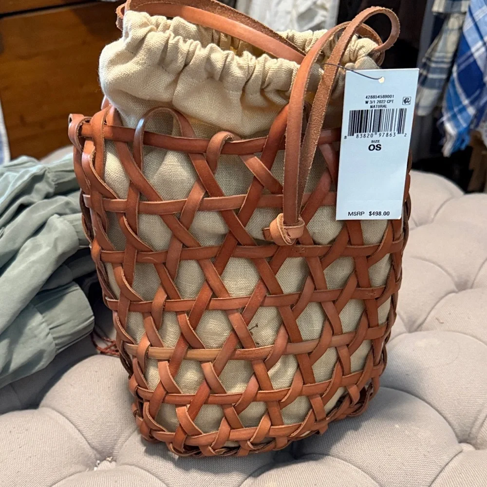 Polo by Ralph Lauren Brown Woven Leather Tote - Picture 1 of 6